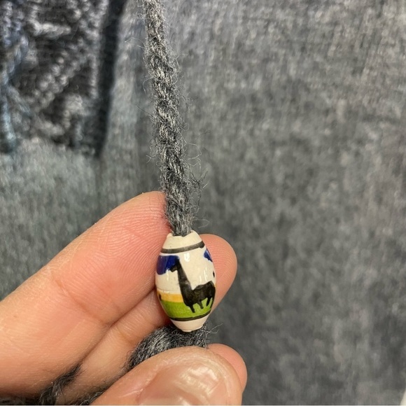 Alpaca Blend Women Sweater Small /Alpaca Pullover Fringe Jumper/Gray Winter - Picture 7 of 10